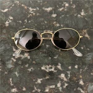 Ray-Ban Gold Frame Sunglasses with Black Lenses